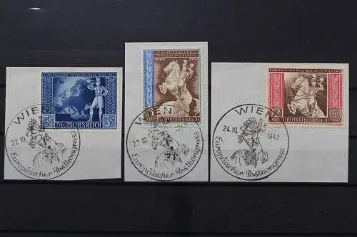 Deutsches Reich, MiNr. 820-822, SST Wien, Briefstücke - 639319