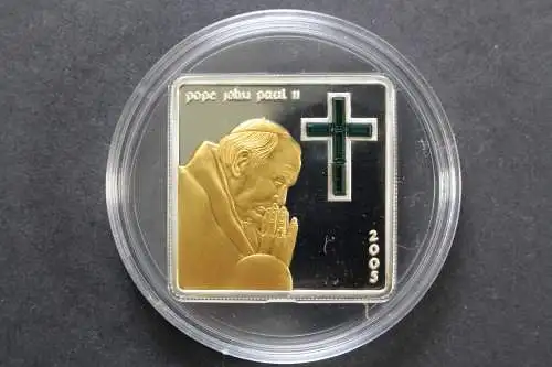 Marianen, 5 Dollar Papst Joh. Paul II, 2005, Polierte Platte / Proof - 801431