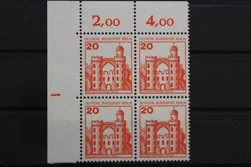 Berlin, MiNr. 533 A, 4er Block, Ecke li. o. Plattenzeichen, postfrisch - 641102