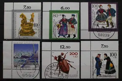 Deutschland (BRD), 6 gestempelte Eckrandmarken - 640337