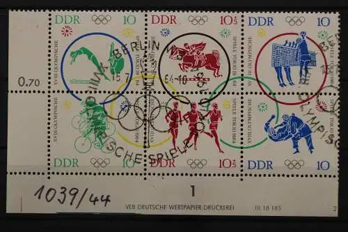 DDR, MiNr. 1039-1044 Zd, Ecke links unten mit DV 2, ESST - 645263