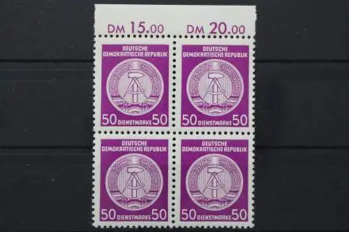 DDR Dienst A, MiNr. 26 x, 4er Block, OR 15,00/20,00, postfrisch - 652613