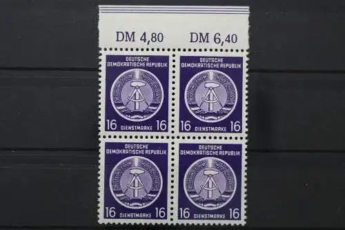 DDR Dienst A, MiNr. 7 x, 4er Block, OR 4,80/6,40, postfrisch - 652627