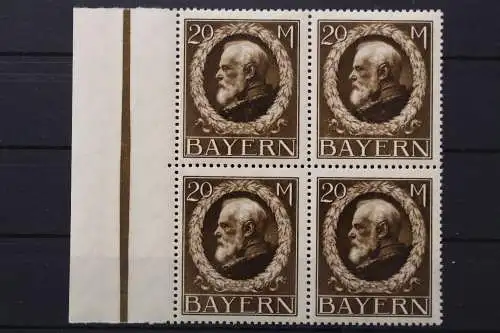 Bayern, MiNr. 109 I A, 4er Block, linker Rand, postfrisch - 653712