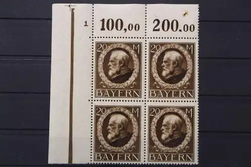 Bayern, MiNr. 109 I A, 4er Block, Ecke links oben, postfrisch - 653709