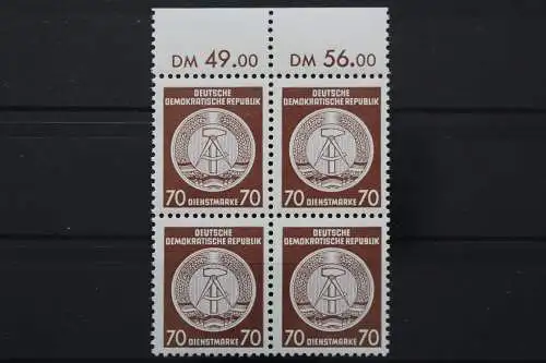 DDR Dienst A, MiNr. 27 x, 4er Block, OR 49,00/56,00, postfrisch - 652609