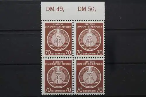 DDR Dienst A, MiNr. 16 x, 4er Block, Oberrand 49/56, postfrisch - 652639