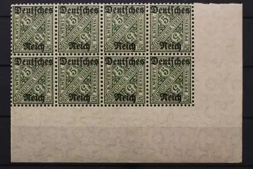 Deutsches Reich Dienst, MiNr. 57, 8er Block, Ecke re. u., postfrisch - 653166