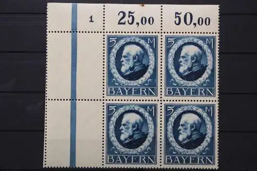 Bayern, MiNr. 107 I a, 4er Block, Ecke links oben, postfrisch - 653723