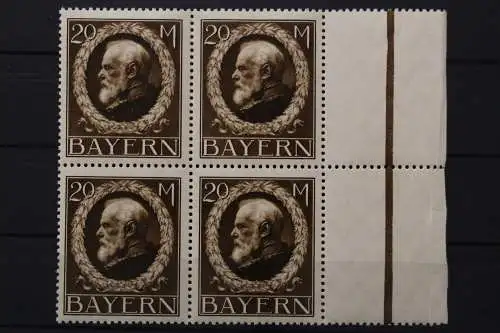 Bayern, MiNr. 109 I A, 4er Block, rechter Rand, postfrisch - 653713