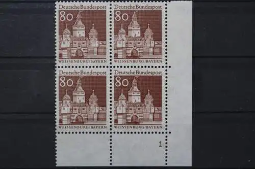 Deutschland, MiNr. 498 Viererblock, Ecke re. u., FN 1, postfrisch - 660932