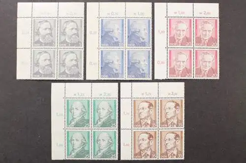 DDR, MiNr. 1941-1945, Viererblöcke, Ecken links oben, postfrisch - 661101