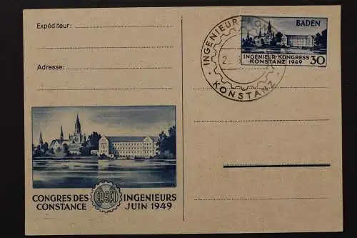 Fz. Baden, MiNr. 46 I, ESST Konstanz, FDC - 661580