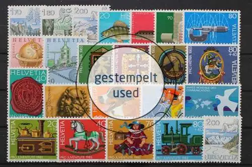 Schweiz, MiNr. 1242-1264, Jahrgang 1983, gestempelt - 201610