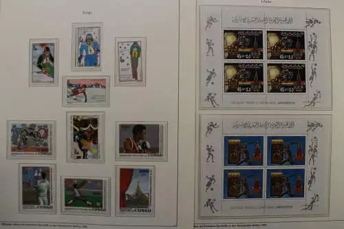 Olympische Spiele 1980, über 80 Vordruckblätter mit Briefmarken - 707282