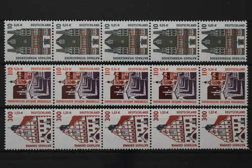 Deutschland (BRD), MiNr. 2139-2141 R Fünferstreifen mit ZN, postfrisch - 210128