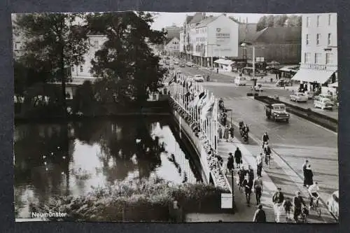 Neumünster, Partie am Teich mit Europabrücke - 424242