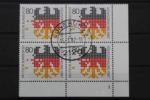 Deutschland, MiNr. 1309 Viererblock Ecke rechts unten FN 1, gestempelt - 210634