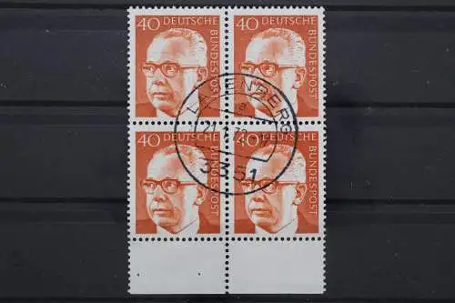 Deutschland (BRD), MiNr. 639 Viererblock Unterrand, gestempelt - 210702