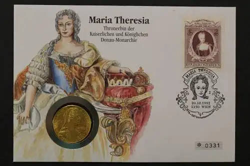 Österreich, Maria Thersia, 20.10.1992, Numisbrief - 662661