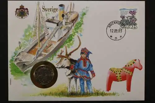 Schweden, Nationenbrief, 12.09.1989, Numisbrief - 662673