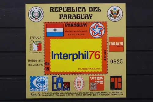 Paraguay, MiNr. Block 275, postfrisch - 212076