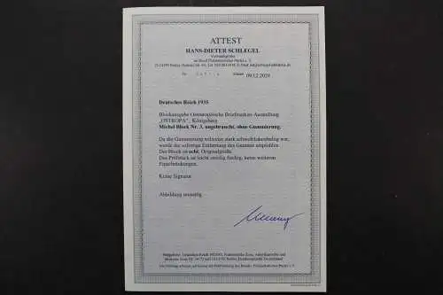 Deutsches Reich, MiNr. Block 3, ungebraucht, BPP Fotoattest - 213500
