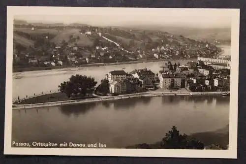 Passau, Ortsspitze mit Donau und Inn - 424420