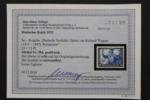 Deutsches Reich, MiNr. 499-507, postfrisch, BPP Fotobefund - 213502