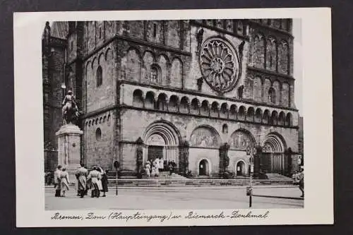 Bremen, Dom (Haupteingang und Bismarck-Denkmal - 424792