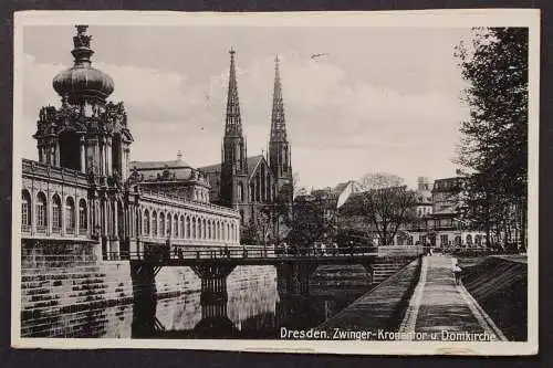 Dresden, Zwinger-Kronentor und Domkirche - 424632