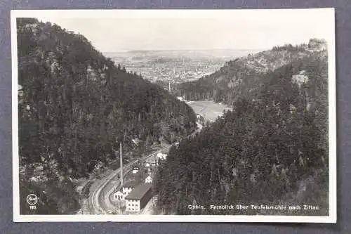 Oybin, Fernblick über Teufelsmühle nach Zittau - 424695