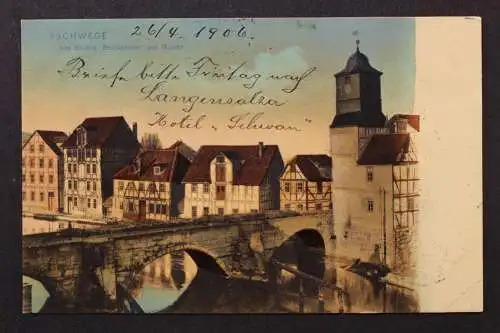 Eschwege a. d. Werra, Alte Brücke, Brückenturm und Mühlen - 424606