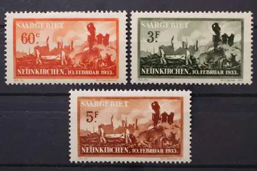 Saargebiet, MiNr. 168-170, Falz - 214234