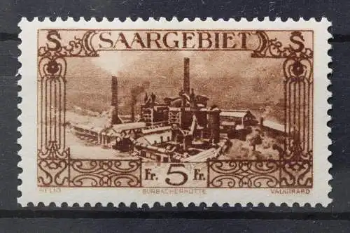 Saargebiet, MiNr. 121, Falz - 214287