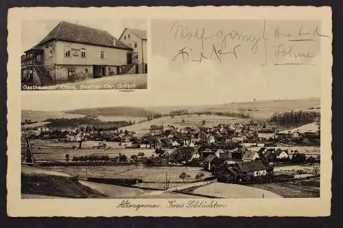 Altengronau/Sinntal, Blick zum Ort, Gasthaus zur Krone Bes. Chr. Grösch - 424844
