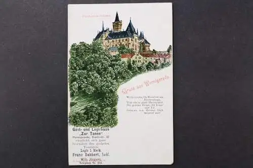 Wernigerode, Harz, Schloss, Werbung Gast- u. Logirhaus "Zur Tanne" - 425014