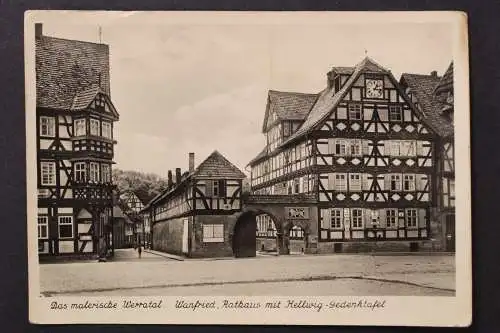 Wanfried, an der Werra, Rathaus mit Hellwig-Gedenktafel - 424995