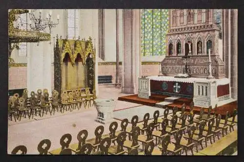 Verden, Aller, Dom, Altar mit Bischofsstuhl - 425101