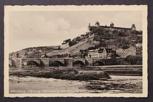 Würzburg, Festung Marienberg mit Käppele und alter Mainbrücke - 425029