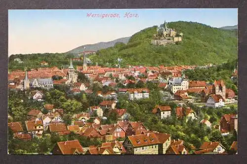 Wernigerode, Harz, Stadtansicht mit Schloss - 425010