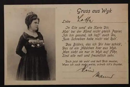 Wyk, Frau in Volkstracht, Vers - 425067