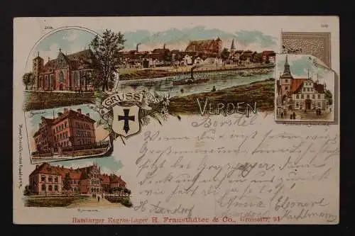 Verden, Aller, Dom, Seminar, Gymnasium, Rathaus mit Kirche - 425111