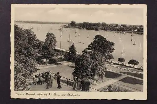 Bremen-Vegesack, Blick auf die Weser und Stadtgarten - 425140