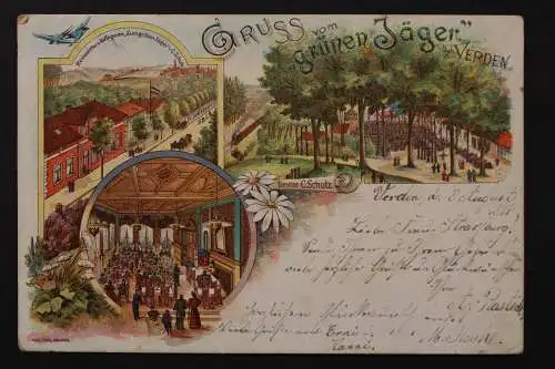 Verden, Restauration u. Kaffeegarten "Zum grünen Jäger" Bes. C. Schulz - 425124