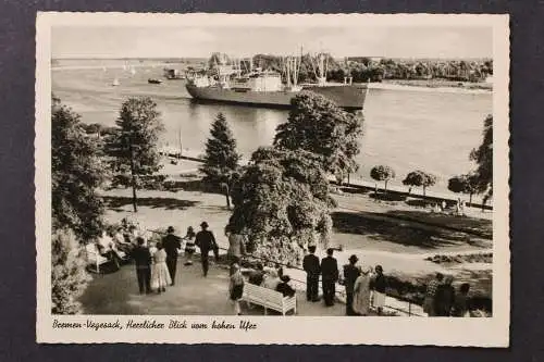 Bremen-Vegesack, Weser, herrlicher Blick vom hohen Ufer - 425141