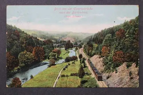 Vogtl. Schweiz, Blick von der Elstertalbrücke nach der Barthmühle - 425132