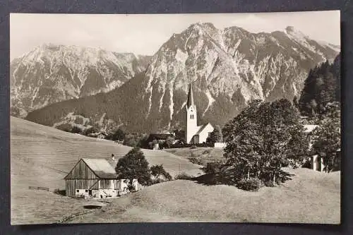Tiefenbach / Oberstorf, Blick zum Entschenkopf u. Rubihorn, Kirche - 425195