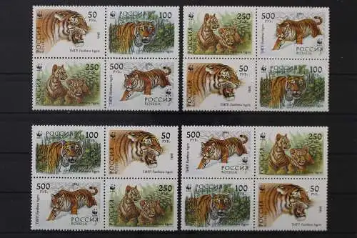 Russland, MiNr. 343-346, 4 versch. Viererzusammendrucke, postfrisch - 214388