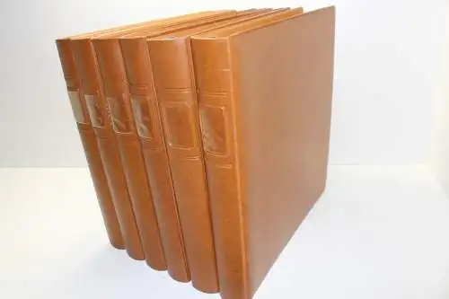 Lindner, 6 ältere braune Ringbinder, 18 Ringe - 902054